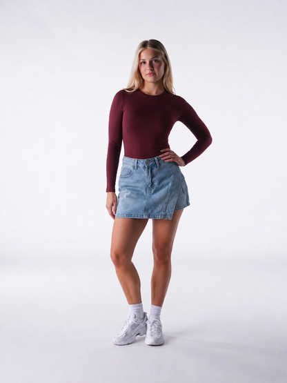 Body Manga Larga Color Vinotinto