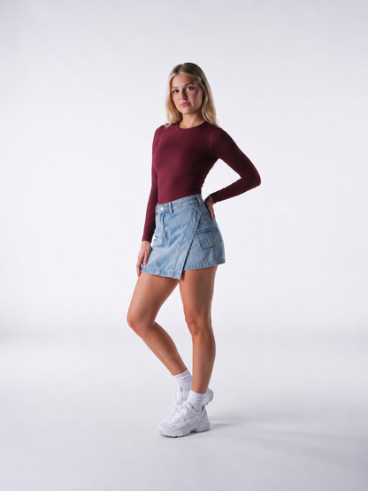 Body Manga Larga Color Vinotinto