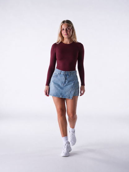 Body Manga Larga Color Vinotinto