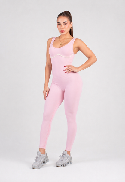 Enterizo Sesgo Aéreo Color Rosado