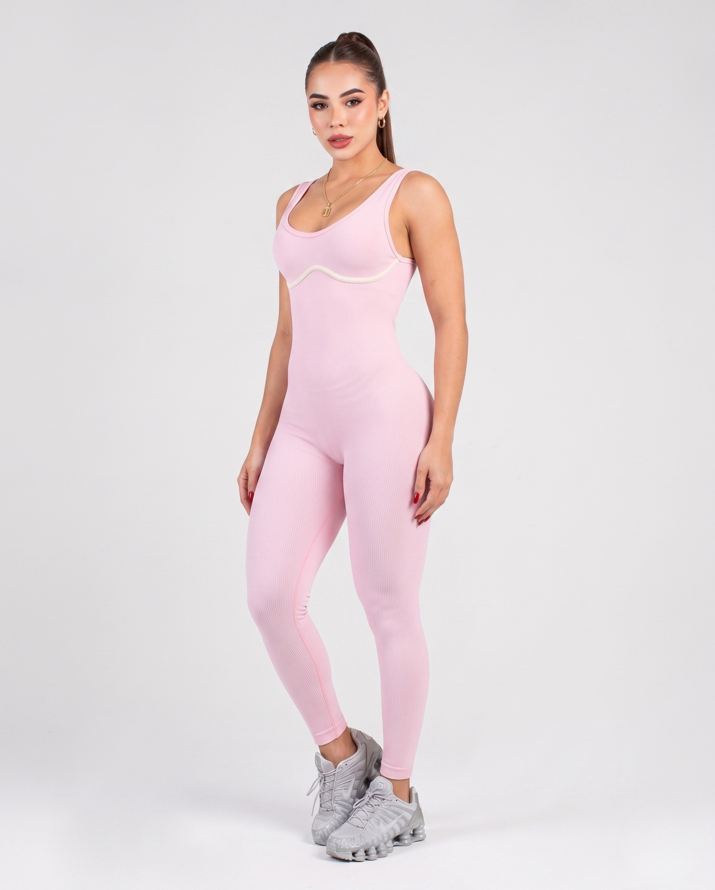 Enterizo Sesgo Aéreo Color Rosado