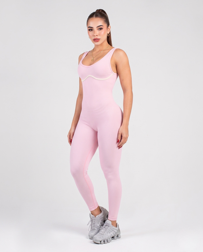 Enterizo Sesgo Aéreo Color Rosado