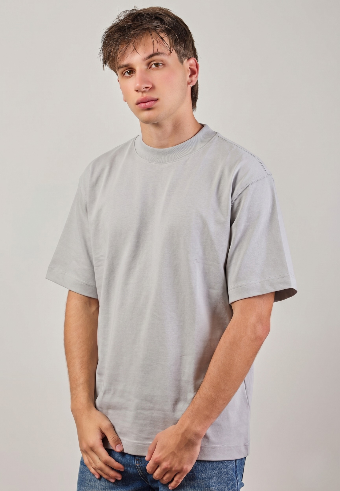 Camiseta Oversize Super Imperium Color Gris Claro